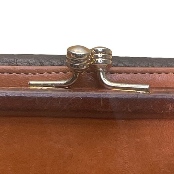 Dooney & Bourke Women’s Brown & Black Pebbled Leather Compact Bifold Wallet - Picture 6 of 10